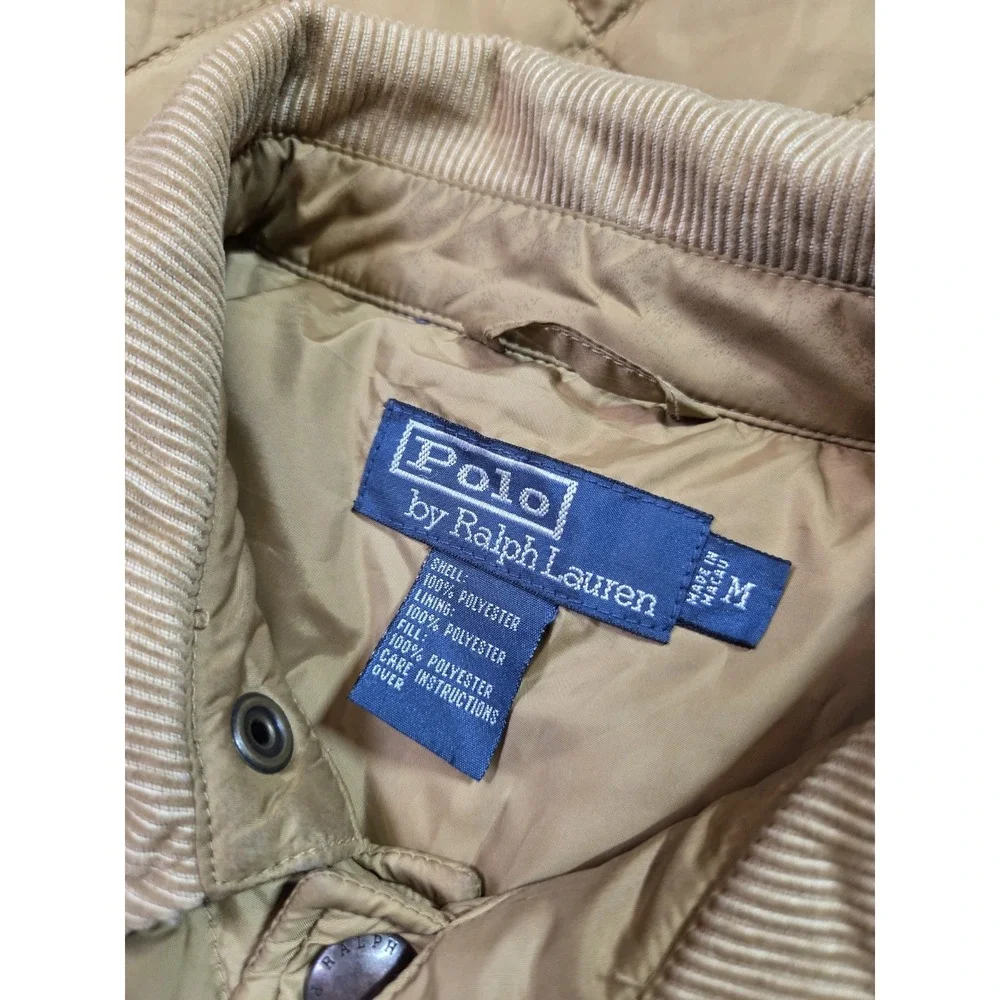 Vintage Polo Ralph Lauren Jacket Mens Medium‎ Diamond Quilted Utility Barn Snap